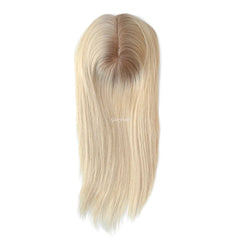 14" 16" Hair Toppers for Women Silk Top Toupee Hairpiece 3 Clip In Blonde Hair Capillary Prosthesis for for White Women