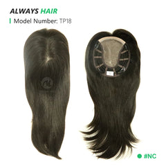 Alwayshair TP18 14" Mono top Wig Topper for Women Straight Human Hair Women Toupee Clip in Toppers 120% Density Hair Pieces Hot