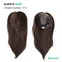Alwayshair TP18 14" Mono top Wig Topper for Women Straight Human Hair Women Toupee Clip in Toppers 120% Density Hair Pieces Hot