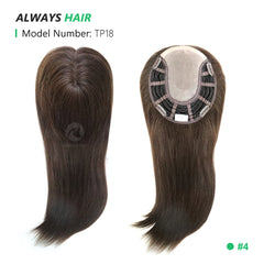 Alwayshair TP18 14" Mono top Wig Topper for Women Straight Human Hair Women Toupee Clip in Toppers 120% Density Hair Pieces Hot
