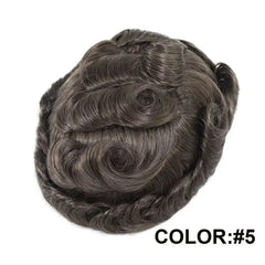 Australia Base Human Hair Toupee for Men Patch Natural Black French Lace Thin Skin Pu Male Wig's Hairpiece System Prosthesis