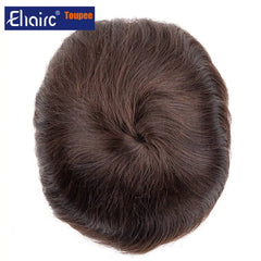 Brown Color  Mono & Pu Male Hair Prosthesis Breathable Natural Hairline Human Hair Toupee Man Wig Exhuast Systems Free Shipping