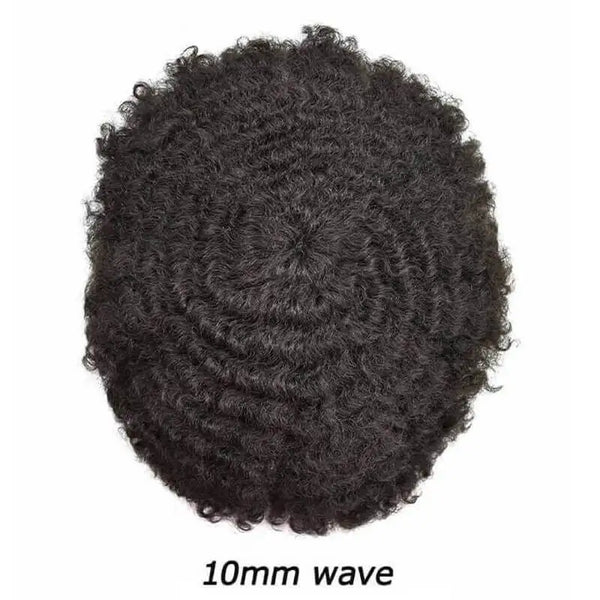 Curly Toupee For Men Durable Mono Curly Hair System Unit for Black Men Male Hair Prosthesis Wigs For Men 6" Human Hair Men's Wig