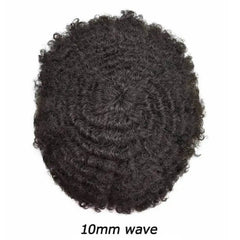 Curly Toupee For Men Durable Mono Curly Hair System Unit for Black Men Male Hair Prosthesis Wigs For Men 6" Human Hair Men's Wig