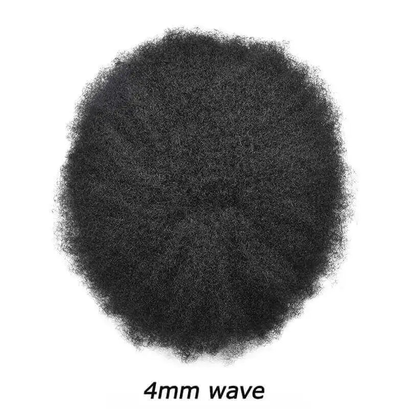 Curly Toupee For Men Durable Mono Curly Hair System Unit for Black Men Male Hair Prosthesis Wigs For Men 6" Human Hair Men's Wig