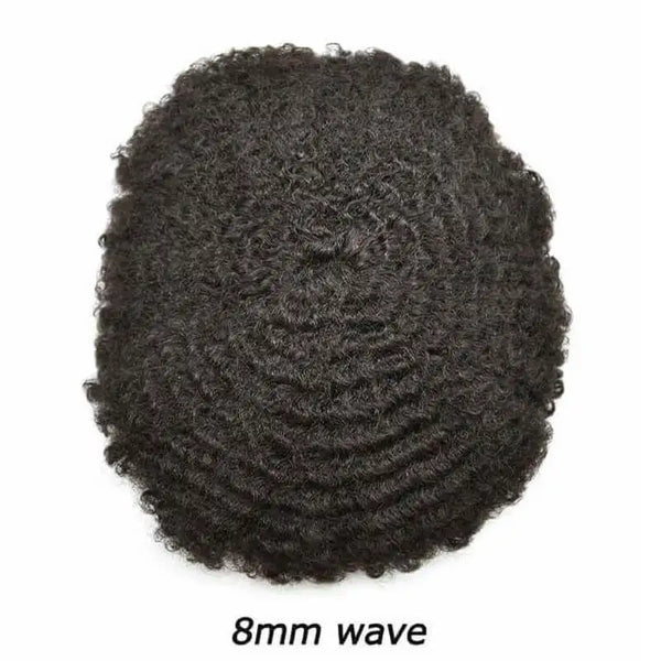 Curly Toupee For Men Durable Mono Curly Hair System Unit for Black Men Male Hair Prosthesis Wigs For Men 6" Human Hair Men's Wig