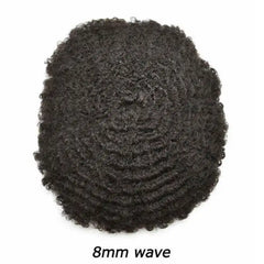 Curly Toupee For Men Durable Mono Curly Hair System Unit for Black Men Male Hair Prosthesis Wigs For Men 6" Human Hair Men's Wig