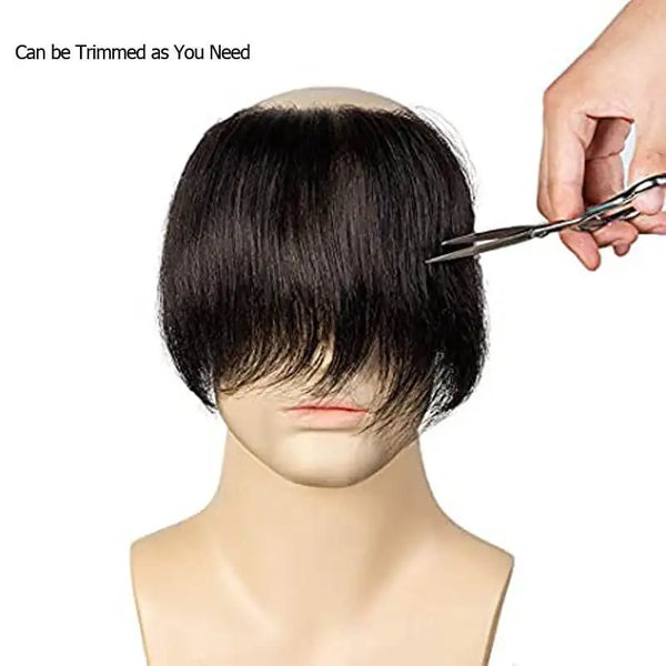 Natural Human Hair Toupee Realistic Front Hairline Free Super Tape V Loop Men Wig 6" Male Wig Skin PU Base Free Shipping
