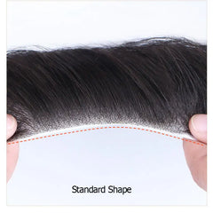 Natural Human Hair Toupee Realistic Front Hairline Free Super Tape V Loop Men Wig 6" Male Wig Skin PU Base Free Shipping