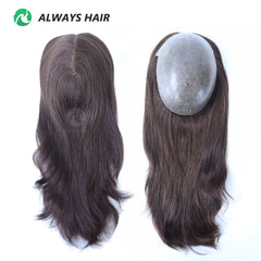TP22INJ - All Injected Polyskin Hair Topper Chinese Culticle Remy Hairpieces for Women 14" 16" Toupee Women