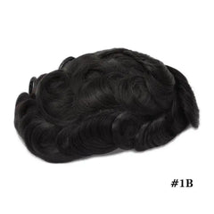 Toupee Men Breathable Lace PU Hair System with Skin Around Male Hair Prosthesis 7" Men Wig For Man 100% Human Hair System Unit