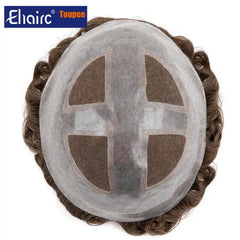 Toupee Men Breathable Lace PU Hair System with Skin Around Male Hair Prosthesis 7" Men Wig For Man 100% Human Hair System Unit