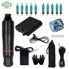 Kit complet de tatouage, mitrailleuse, ensemble d'encre noire, alimentation électrique, poignée antidérapante, ensemble d'outils d'art corporel, ensemble spécial maître