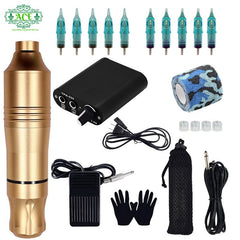 Kit complet de tatouage, mitrailleuse, ensemble d'encre noire, alimentation électrique, poignée antidérapante, ensemble d'outils d'art corporel, ensemble spécial maître