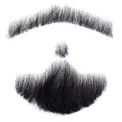 100 Human Hair Fake Face Beard Mustache Black Color for Adults Men Realistic Makeup Lace Invisible False Beard Black Facial Hair