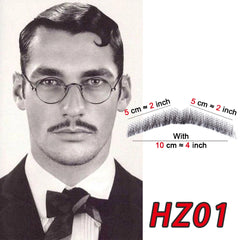 100 Human Hair Fake Face Beard Mustache Black Color for Adults Men Realistic Makeup Lace Invisible False Beard Black Facial Hair