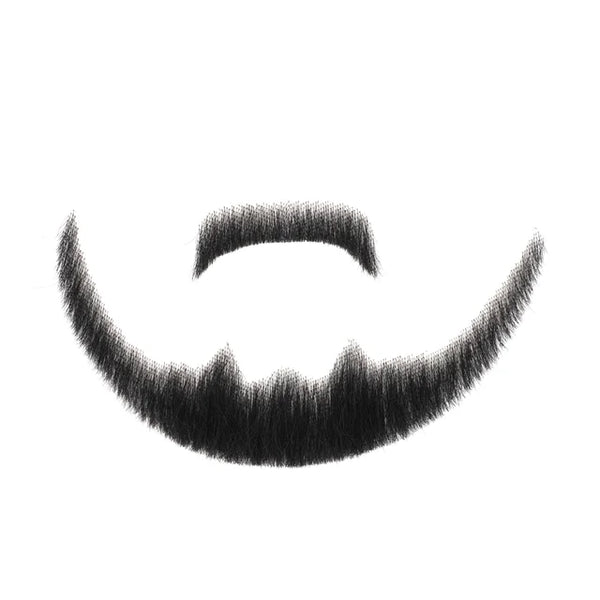 100 Human Hair Fake Face Beard Mustache Black Color for Adults Men Realistic Makeup Lace Invisible False Beard Black Facial Hair