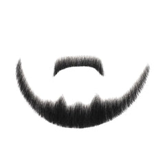 100 Human Hair Fake Face Beard Mustache Black Color for Adults Men Realistic Makeup Lace Invisible False Beard Black Facial Hair