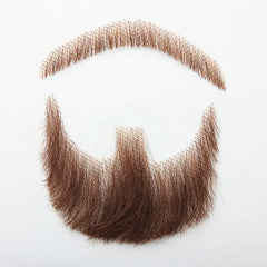 100 Human Hair Fake Face Beard Mustache Black Color for Adults Men Realistic Makeup Lace Invisible False Beard Black Facial Hair