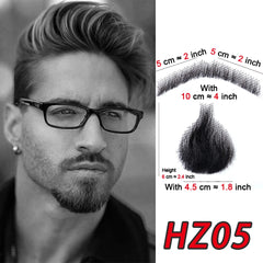100 Human Hair Fake Face Beard Mustache Black Color for Adults Men Realistic Makeup Lace Invisible False Beard Black Facial Hair