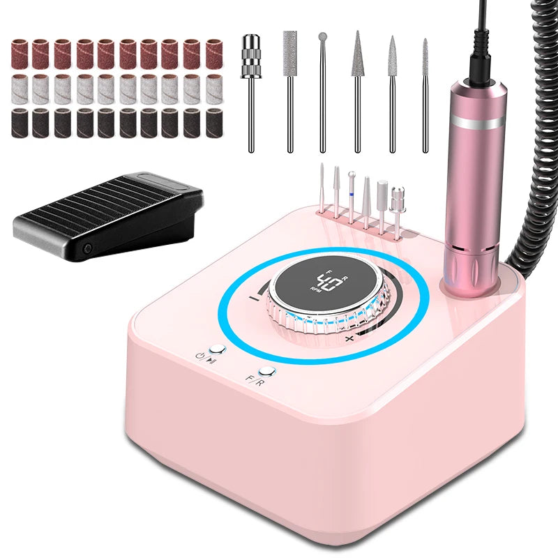 Electric Nail Drill 40000RPM Professional Manicure Machine With Brushless Motor Nails Sander Set Nail Salon Polisher Equipment