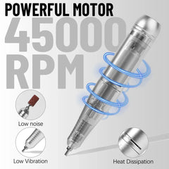45000RPM Electric Nail Drill Machine With LCD Display Rechargeable Nail File Nails Accessories Gel Nail Polish Still Nail Machine Kit