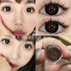 Bio-essense 1 Pair Big Eyes Black Lenses 14.5MM Korean Natural Lenses Color Contact Lenses Eyes with Gray Beautiful Pupil Lentes