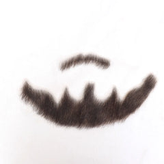 Brown Curly Fake Beard 100% Human Hair Realistic False Beard Lace Invisible Fake Mustache for Men Makeup Facial Hair