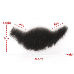 Brown Curly Fake Beard 100% Human Hair Realistic False Beard Lace Invisible Fake Mustache for Men Makeup Facial Hair