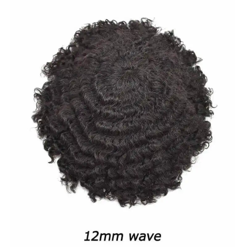 Curly Toupee For Men Durable Mono Curly Hair System Unit for Black Men Male Hair Prosthesis Wigs For Men 6" Human Hair Men's Wig