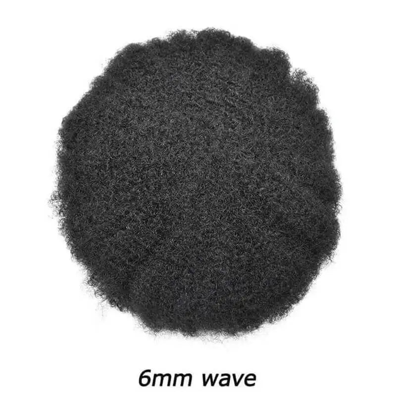Curly Toupee For Men Durable Mono Curly Hair System Unit for Black Men Male Hair Prosthesis Wigs For Men 6" Human Hair Men's Wig