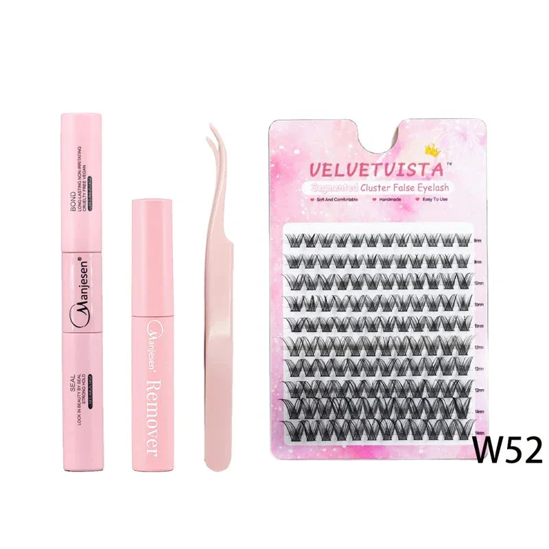 DIY Lashes Extension Kit for Gluing  Lashes Accessories Lash Bond and Seal Eyelashes 240 PCS Lash Clusters Makeup Set