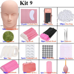 Eyelash Extension Supplies Kit for Beginner Mascara Wands Applicator Microbrush Tweezers Glue Ring Eye Pad Lash Accessories