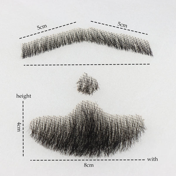 Fake Face Beard Mustache Black Color For Men Realistic100 Human Hair Makeup Lace Invisible False Beard Black Facial Brown Hair