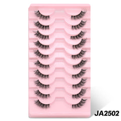 GROINNEYA Half Eye Lashes 5/10 Pairs False Eyelashes Natural  Faux Mink Lashes Cat Eye Lashes Wispy Fluffy Eyelash Extension