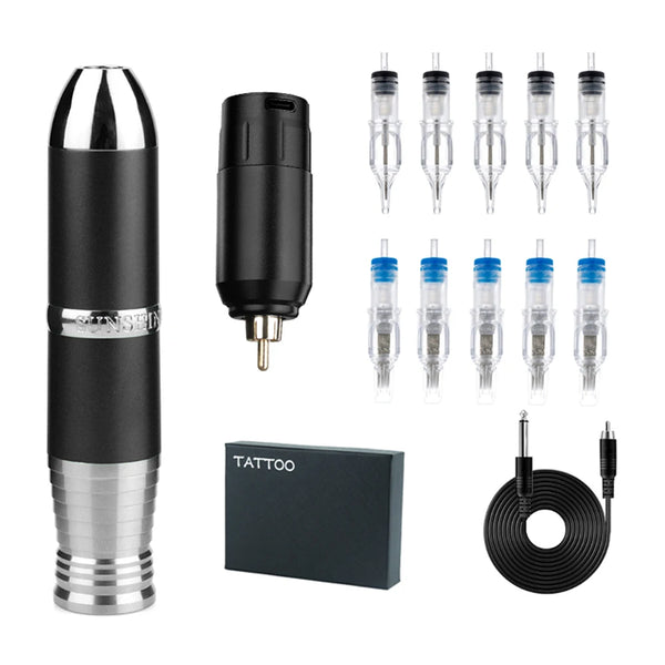KISS OF DRAGON Rotary Tattoo Pen Machine Gun Strong Motor Professional Pentype RCA Interface For Body Makeup Eyebrows Lips