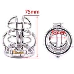 Cock Cage Stainless Steel Chastity Devices Penisring Scrotum Restraints Gear with Stealth Lock Metal Ball Cage Sex Toy