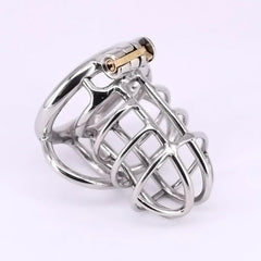 Cock Cage Stainless Steel Chastity Devices Penisring Scrotum Restraints Gear with Stealth Lock Metal Ball Cage Sex Toy