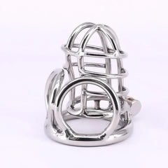 Cock Cage Stainless Steel Chastity Devices Penisring Scrotum Restraints Gear with Stealth Lock Metal Ball Cage Sex Toy