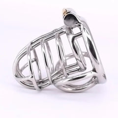 Cock Cage Stainless Steel Chastity Devices Penisring Scrotum Restraints Gear with Stealth Lock Metal Ball Cage Sex Toy
