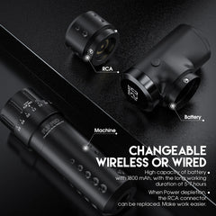 Mast Tattoo Flip Pro Adjust 7 Stroke Length Changeable Wireless Or Wire Battery RCA Machine Pen Coreless Motor Power By Mcore-c2