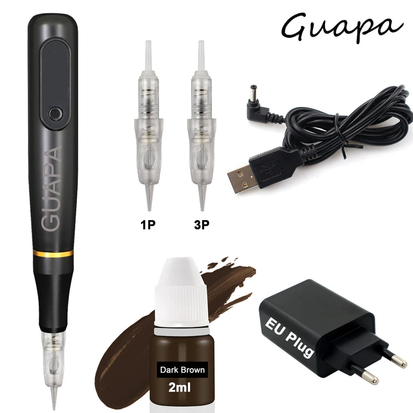 Newest Multi-Functional Permanent Makeup Tattoo Machine with 3 levels Speed Portable Tattoo Pen for Academy Training with Needle