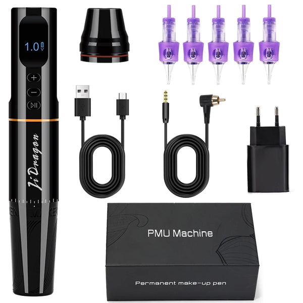 PMU Wireless Machine Permanent Makeup Miroblading for Eyebrows Eyeliner Lip Microshading Professional  SMP Rotary Tattoo Pen Set