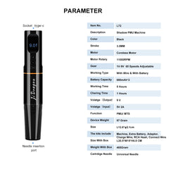 PMU Wireless Machine Permanent Makeup Miroblading for Eyebrows Eyeliner Lip Microshading Professional  SMP Rotary Tattoo Pen Set