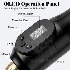 Professional Mini Wireless Tattoo Power Supply Type-C Interface 2000mAh Portable LCD Display For Rotary Machine Fast Charger