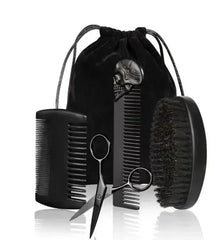 Professional Soft Boar Bristle Wood Beard Brush Hairdresser Shaving Brush Comb Men Mustache Comb Kit With Gift Bag Hair Comb Set