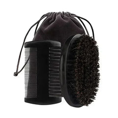 Professional Soft Boar Bristle Wood Beard Brush Hairdresser Shaving Brush Comb Men Mustache Comb Kit With Gift Bag Hair Comb Set