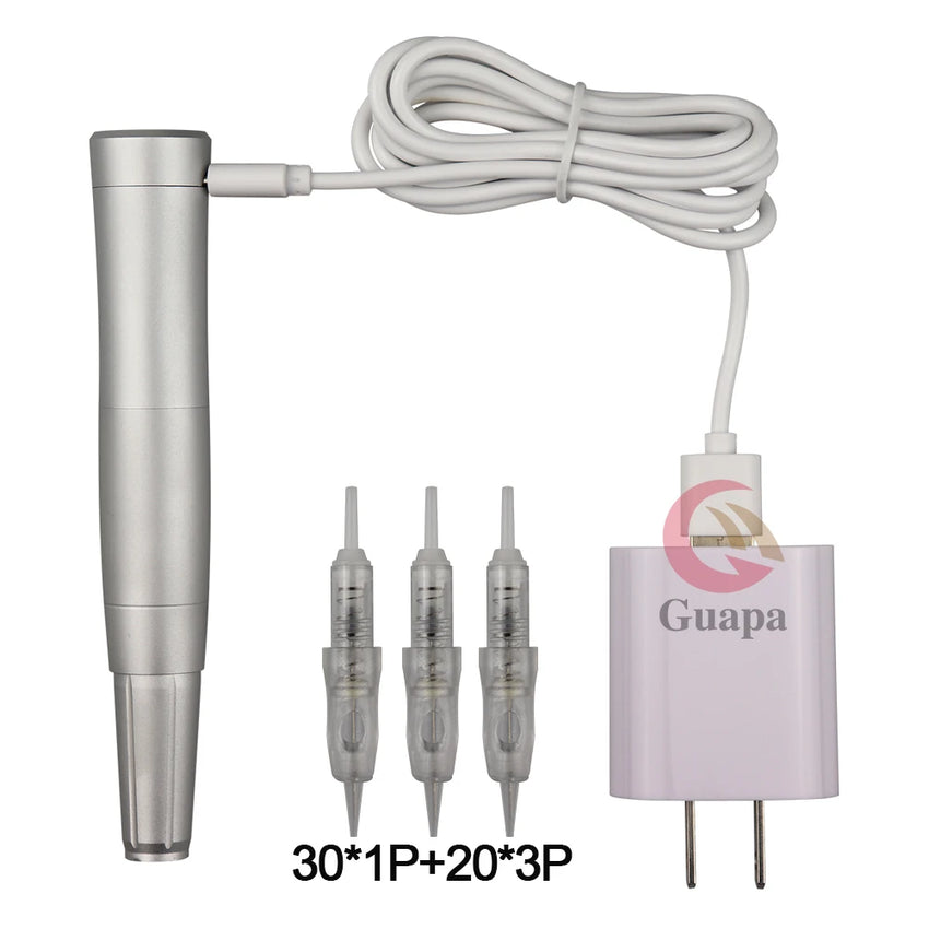 Professional Wireless Permanent Makeup Machine Pen om Tattoo Handpiece Cordless with 50pcs Cartridge Needles for lip Contour