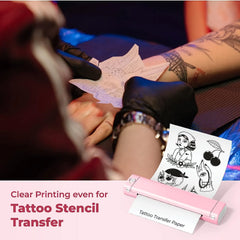 Wireless Portable Tattoo Printer Bluetooth Thermal Mobile Printer Inkless Tattoo Transfer Paper Printer for Home Office Business