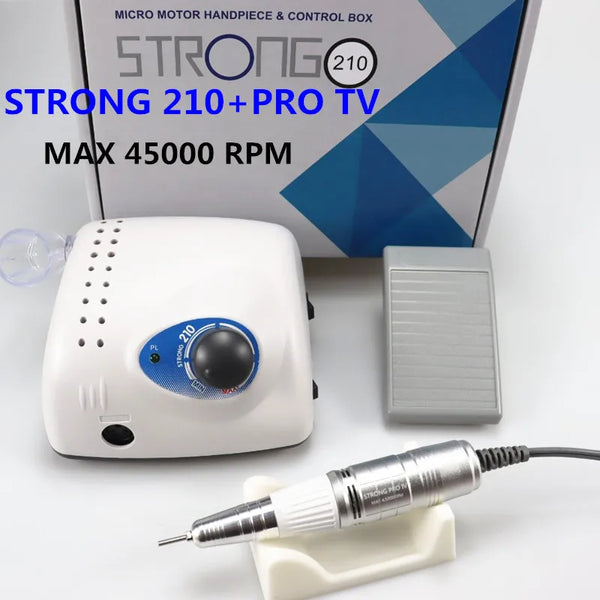 Strong 210 Pro IV Nail Drill 65W 45000 Machine Cutters Manicure Electric Nail Drill Milling Manicure Machine Polish Nail File